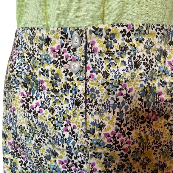 J. Jill Stretch Cotton Skirt Seasalt DF Floral Print Generous Sizing - Picture 7 of 13